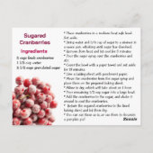 Sugared Cranberries Recipe Card ポストカード (裏面)