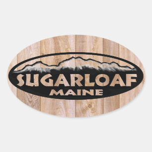 Sugarloafメインの木の楕円形のステッカー 楕円形シール
