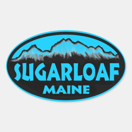 Sugarloaf Maineブルーオーバルシール 楕円形シール (正面)