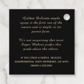 Sugarmaker's 最高のMaple Syrupデート州ジャーラベル フェイバータグ (裏面)