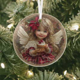 Sugarplum Blessings – Angel of Christmas Whimsy ガラスオーナメント