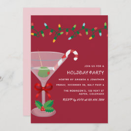Sugarplum Blush Christmas Holiday Cocktail Party 招待状