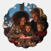 Sugarplum Magic Cozy Vibes Retro Christmas Photo オーナメントカード (裏面)