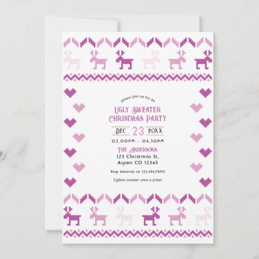 Sugarplum & Snow Knit Ugly Sweater Christmas Party 招待状 (正面)