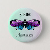 Suicide Awareness Butterfly Semicolon Pin 缶バッジ (正面)