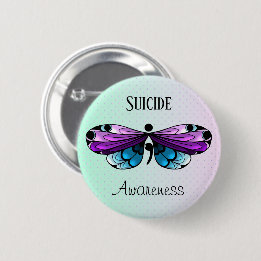 Suicide Awareness Butterfly Semicolon Pin 缶バッジ