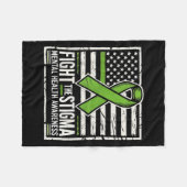 Suicide Awareness Depression Anxiety Mental Health フリースブランケット (正面(横))