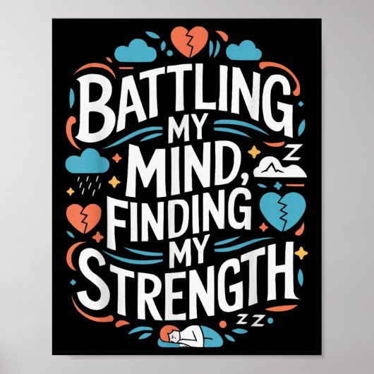 Suicide Awareness Depression Anxiety Mental Health ポスター (正面)