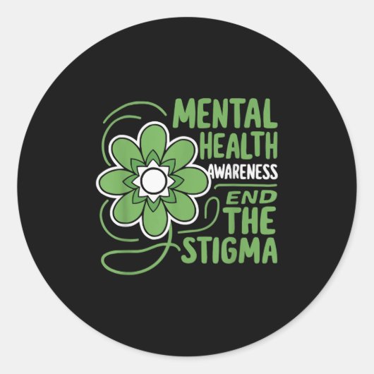 Suicide Awareness Depression Anxiety Mental Health ラウンドシール (正面)