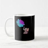 Suicide Awareness Flower Elephant Ribbon Graphic  コーヒーマグカップ (左)