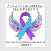 Suicide Awareness Memorial Angel Wing Memory Car シール (シート)