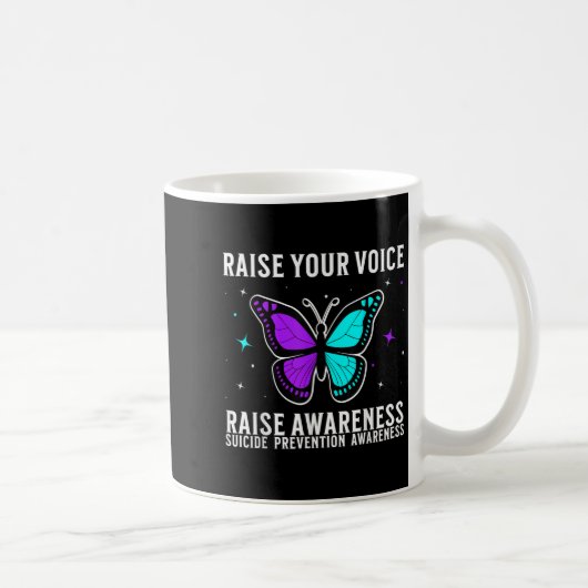 Suicide Awareness Suprt Suicide Prevention Awarene コーヒーマグカップ (右)