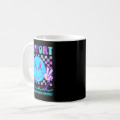 Suicide Awareness Teal &amp; Purple Ribbon Suprt G コーヒーマグカップ (正面左)