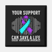 Suicide Awareness Warrior Suicide Prevention Aware マグネット (正面)