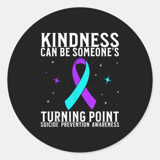 Suicide Awareness Warrior Suicide Prevention Aware ラウンドシール (正面)