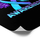 Suicide Awareness Wings And Ribbon Suicide Prevent ポスター (角)