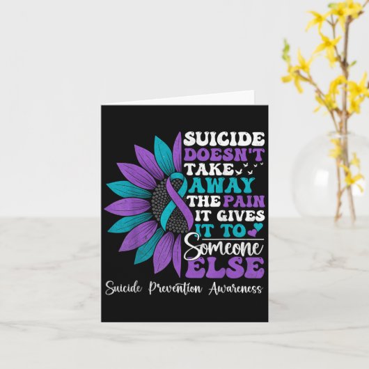 Suicide Pain Sunflower Suicide Prevention Awarenes カード (黄色い花)