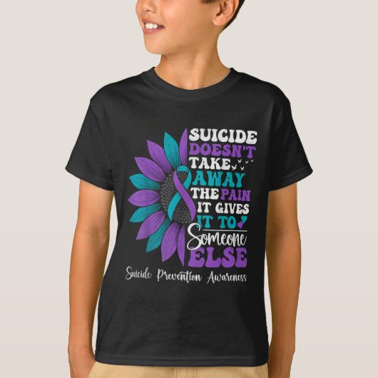 Suicide Pain Sunflower Suicide Prevention Awarenes Tシャツ (正面)