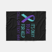 Suicide Prevention 988 Hotline Shirt 988 Suicide C フリースブランケット (正面(横))