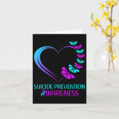 Suicide Prevention Awareness Butterfly Heart Ribbo カード (黄色い花)