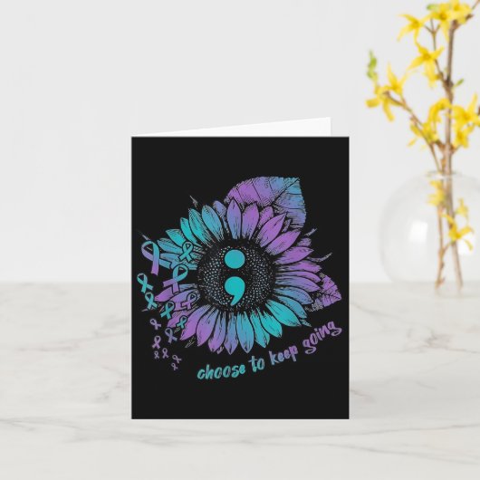 Suicide Prevention Awareness Shirt Choose To Keep カード (黄色い花)