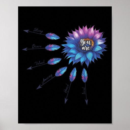 Suicide Prevention Awareness Sunflower You Are 988 ポスター (正面)