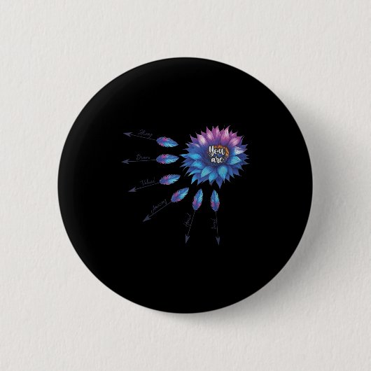 Suicide Prevention Awareness Sunflower You Are 988 缶バッジ (正面)