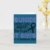 Suicide Prevention Awareness Teal &amp; Purple Rib カード (黄色い花)