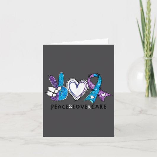Suicide Prevention Awareness Teal & Purple Rib カード (正面)