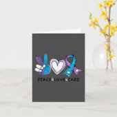Suicide Prevention Awareness Teal & Purple Rib カード (黄色い花)