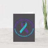 Suicide Prevention Awareness Teal &amp; Purple Rib カード (正面)