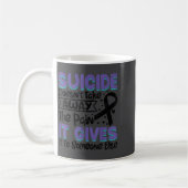 Suicide Prevention Awareness Teal &amp; Purple Rib コーヒーマグカップ (左)