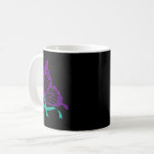 Suicide Prevention Awareness Teal &amp; Purple Rib コーヒーマグカップ (正面左)