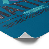 Suicide Prevention Awareness Teal & Purple Rib ポスター (角)