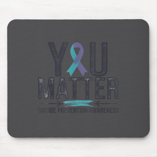Suicide Prevention Awareness Teal &amp; Purple Rib マウスパッド (正面)