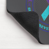 Suicide Prevention Awareness Teal &amp; Purple Rib マウスパッド (コーナー)