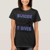 Suicide Prevention Awareness Teal &amp; Purple Rib Tシャツ (正面)