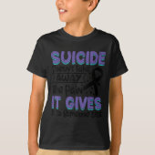 Suicide Prevention Awareness Teal &amp; Purple Rib Tシャツ (正面)