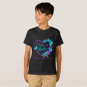 Suicide Prevention Awareness Teal Purple Ribbons Y Tシャツ (正面フル)