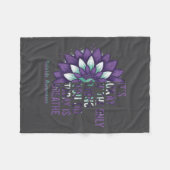 Suicide Prevention Awareness Teal Ribbon And Sunfl フリースブランケット (正面(横))