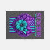 Suicide Prevention Awareness Usa Flag Premium  フリースブランケット (正面(横))