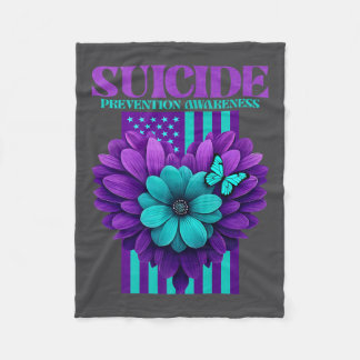 Suicide Prevention Awareness Usa Flag Premium  フリースブランケット