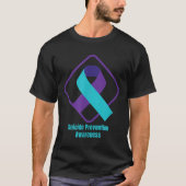 Suicide Prevention Awareness - With Teal & Pur Tシャツ (正面)