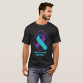 Suicide Prevention Awareness - With Teal &amp; Pur Tシャツ (正面フル)