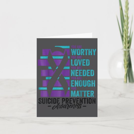 Suicide Prevention Awareness You Are Worthy Loved  カード (正面)