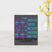 Suicide Prevention Awareness You Are Worthy Loved  カード (黄色い花)