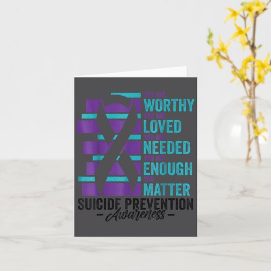 Suicide Prevention Awareness You Are Worthy Loved  カード (黄色い花)