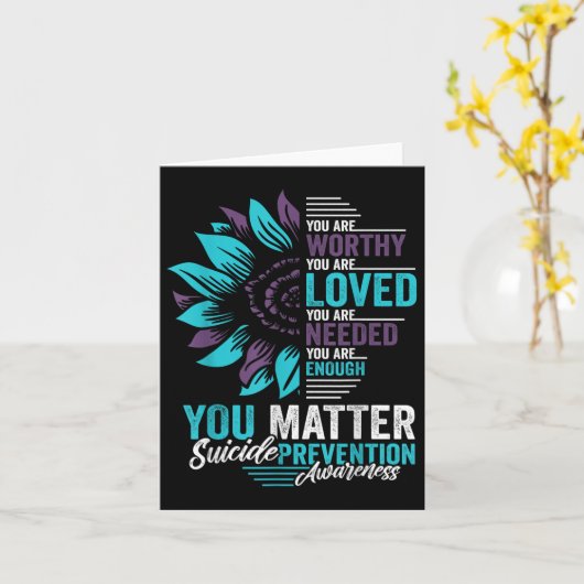 Suicide Prevention Awareness You Are Worthy Loved  カード (黄色い花)
