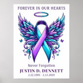 Suicide Prevention Memorial Funeral Welcome Sign ポスター (正面)