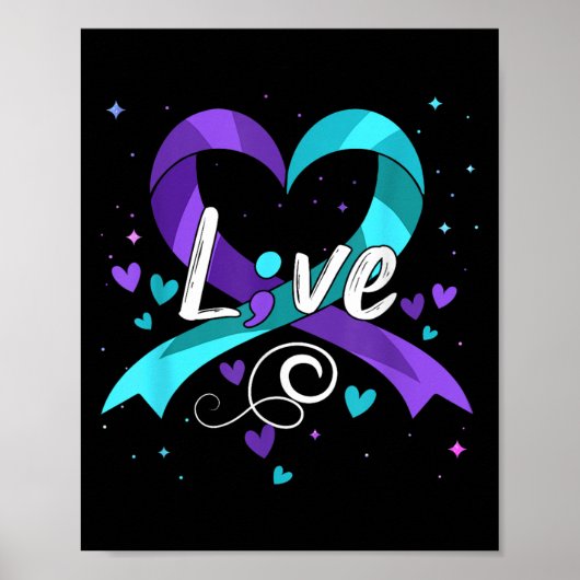 Suicide Prevention - Semicolon Suicide Awareness R ポスター (正面)